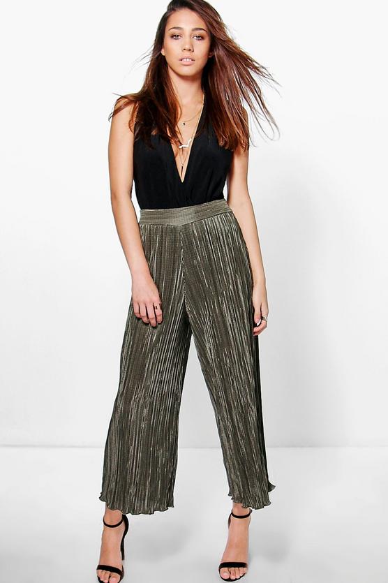 Ruby Pleated Wide Leg Cropped Culottes